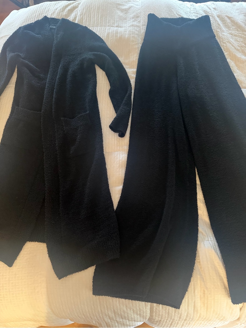 New York & Company Black Knit Cardigan and Wide-Leg Pants Set